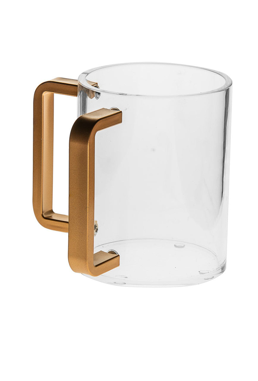 Lucite Wash Cup Matte Gold Handle #7074