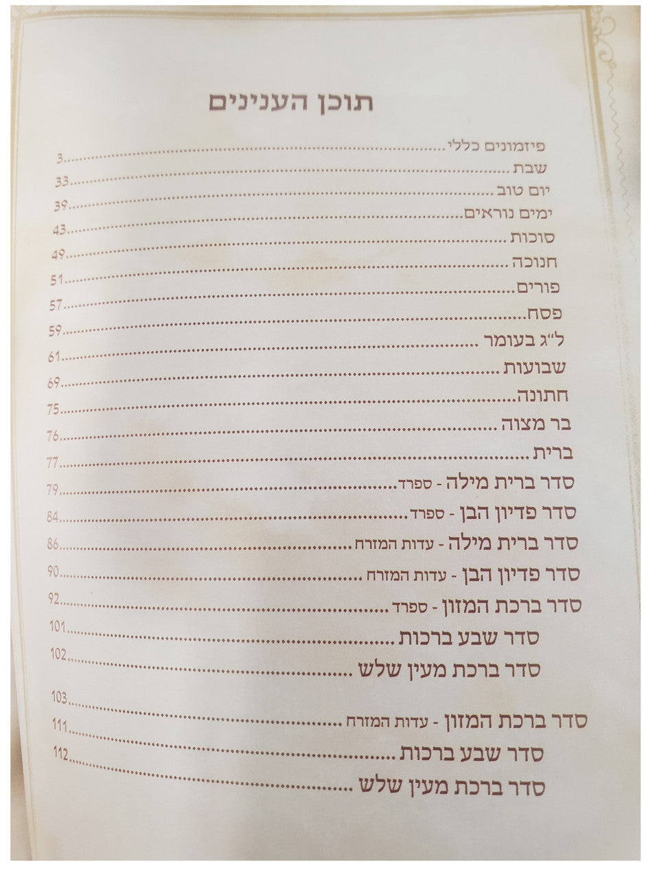 Shirim U'Pizmonim Song Booklet
