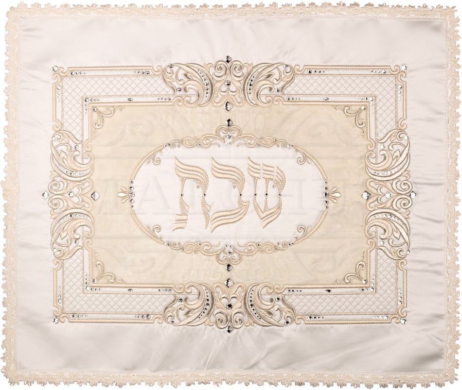 Square Design with Round Inset Satin Challah Cover #557